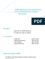 Production of MTBE (Methyl Tertiary Butyl Ether) From Methanol and Butylene by Catalytic Conversion