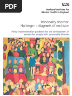 Personality Disorder - No Loger A Diagnosis of Exclusion