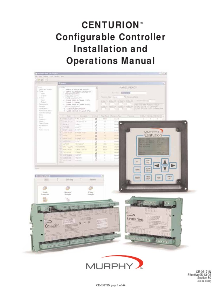 Centurion Configurable Controller Installation and Operations Manual ...