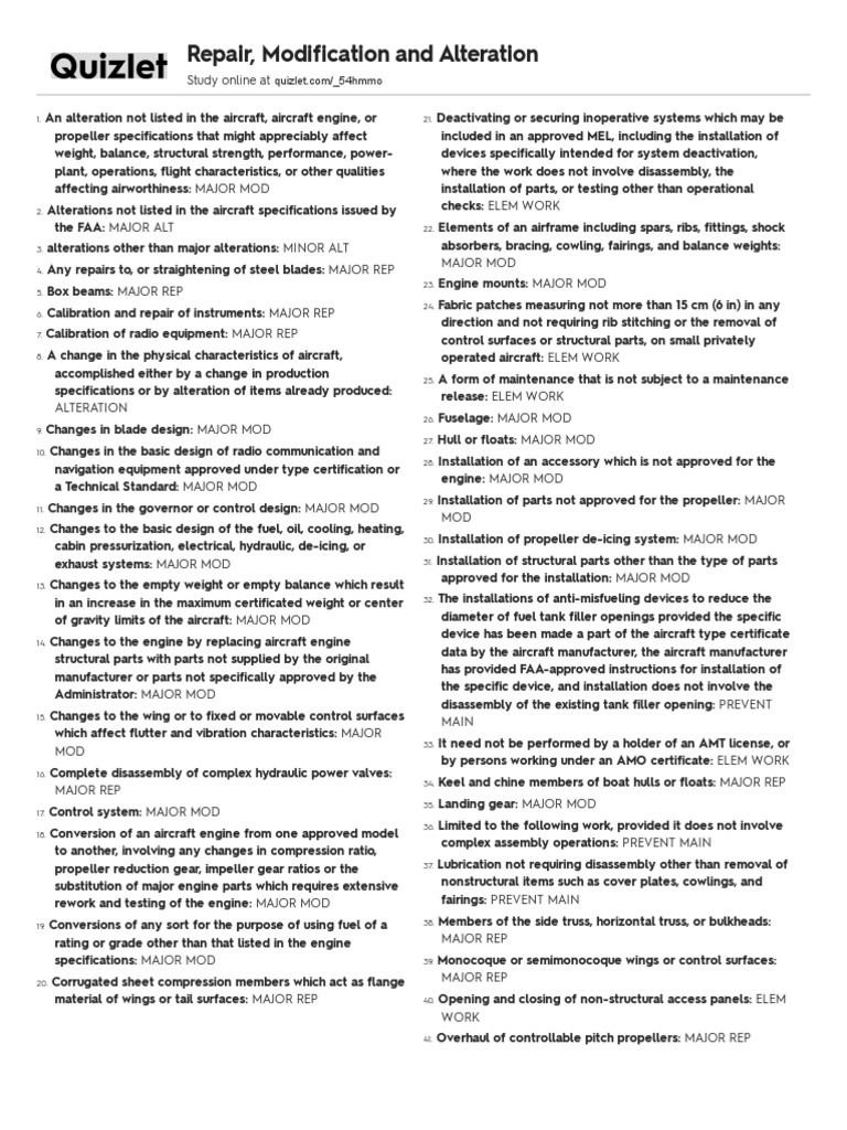 Quizlet PDF Landing Gear Aircraft