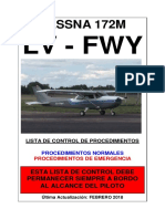 Cessna 172M Lista de control de procedimientos normales y de emergencia