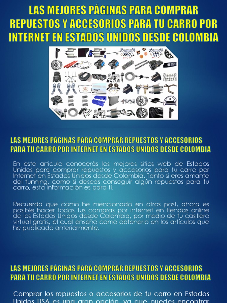 Las Mejores Páginas Para Comprar Repuestos y Accesorios Para Tu Carro