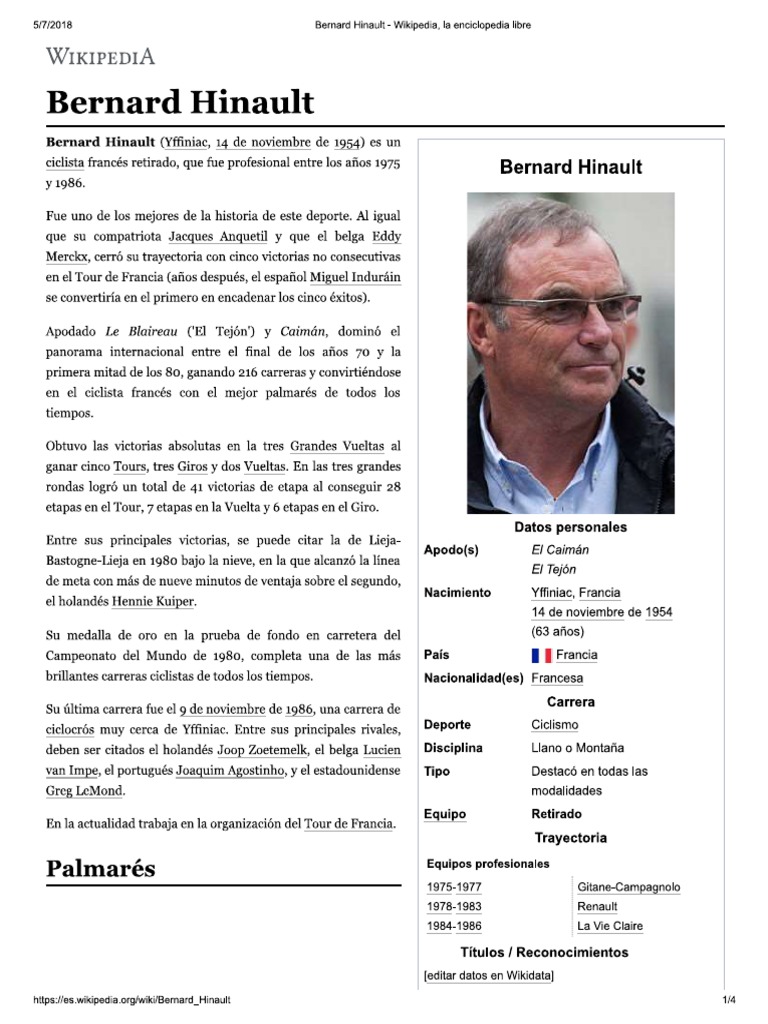 CYCLISME. Bernard Hinault fête 60 ans d' «une vie de rêve