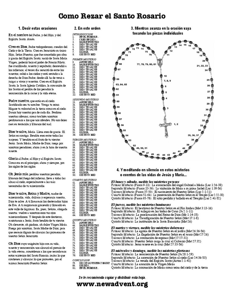 Guía Completa para Rezar el Rosario | PDF | Oración | María, madre de Jesús