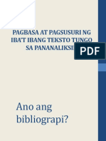 Pagsulat NG Tentatibong Bibliograpi