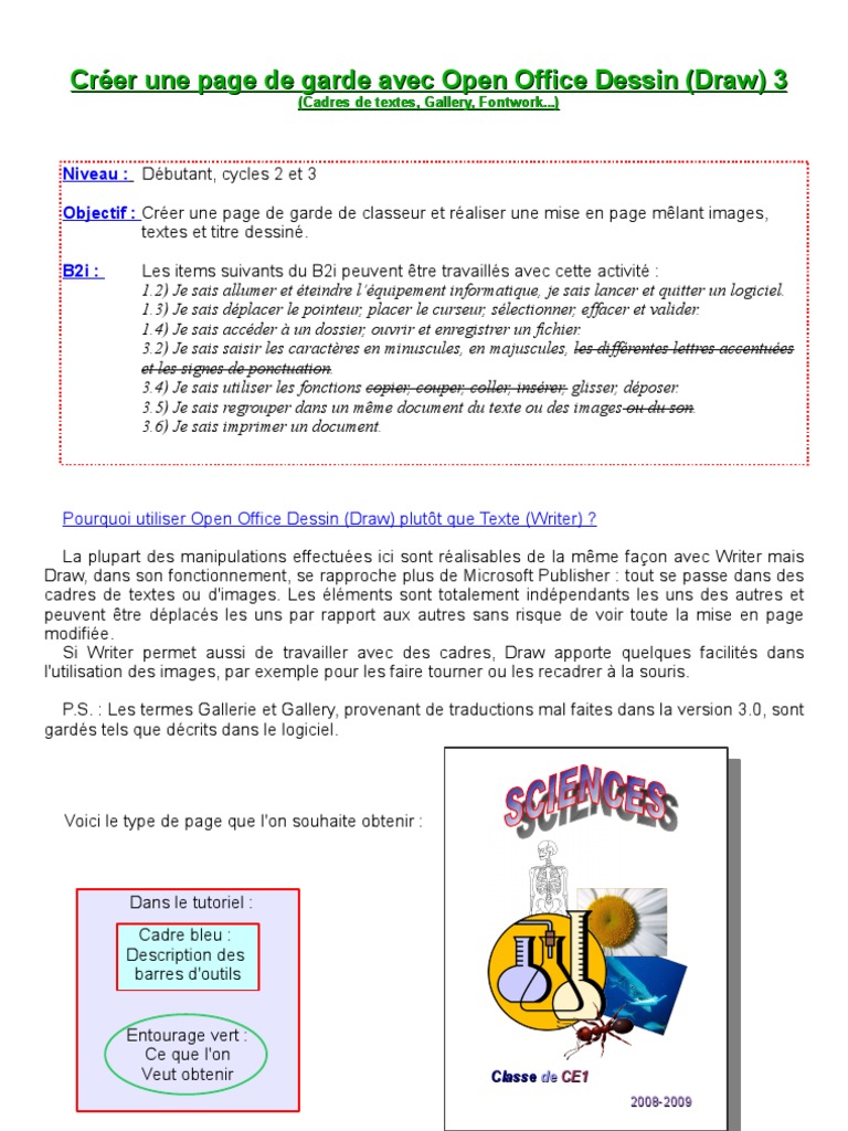 Page De Garde Avec Oo Draw 3 Pdf Curseur Interface Informatique