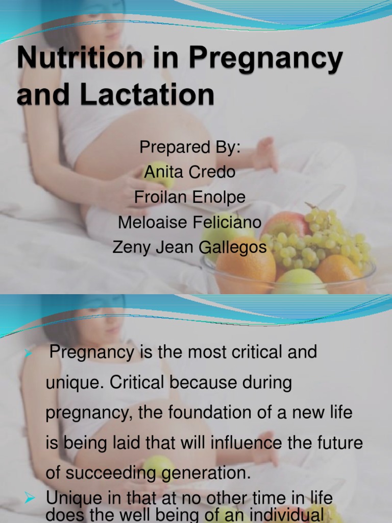 Nutrition in Pregnancy and Lactation | PDF | Fetus | Pregnancy