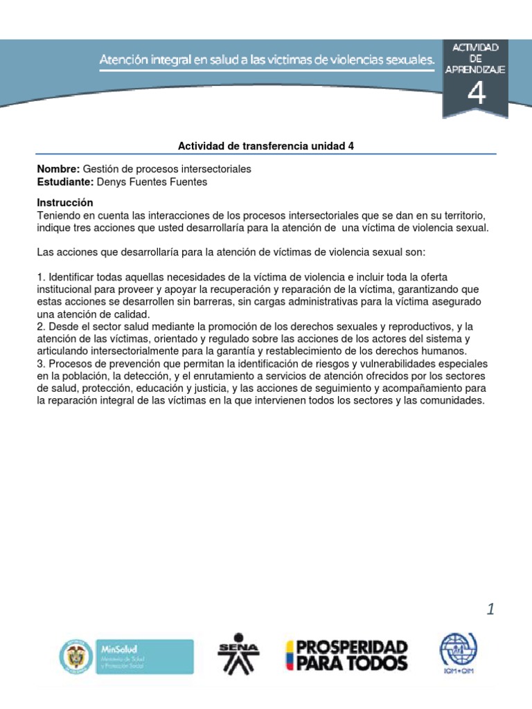 Abordaje Integral de Víctimas de Violencia Sexual | PDF | Violencia ...