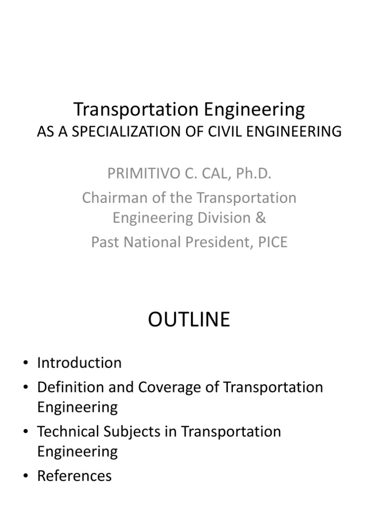 Overview of Transportation Engineering | PDF | Transportation ...