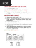 1.which Version of Oracle Are You Using?: Basic Questions