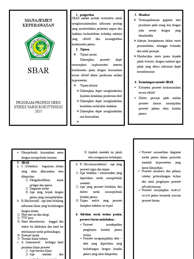 Pengertian dan Manfaat Metode SBAR | PDF