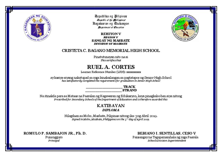 Diploma SHS-template | PDF