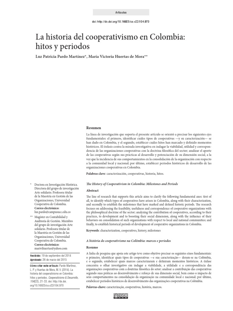 Historia Del Cooperativismo | PDF | Cooperativa | Sistema financiero