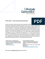 Call for Papers - Focus Gene-Fatty Acid Interactions - Lifestyle Genomics Journal