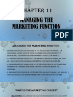 Managing The Marketing Function