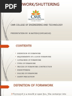 Formwork/Shuttering: CMR College of Engineering and Technology