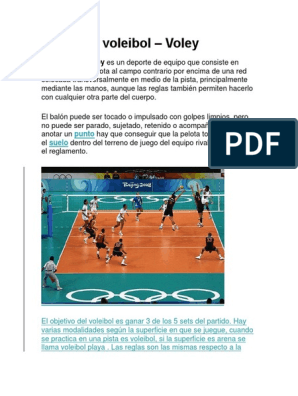 Enojado detalles Limo Qué Es El Voleibol - Voley | PDF | Vóleibol | Defensor (Asociación de  Fútbol)
