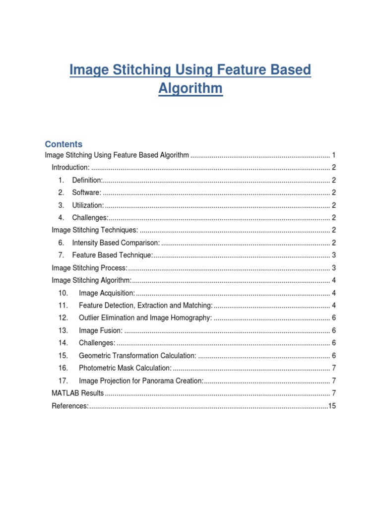 Feature-Based Image Stitching Techniques | PDF | Computer Graphics ...
