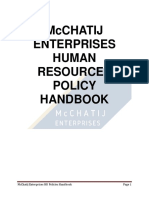 Mcchatij Enterprises Human Resources Policy Handbook