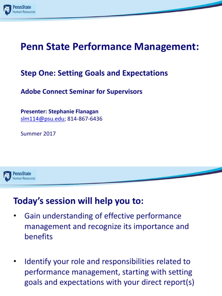 Penn State Performance Management Goals | PDF | Goal | Competence ...