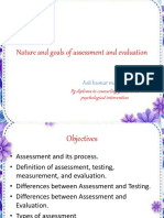 Goals and Types of Psychological Assessment and Evaluation