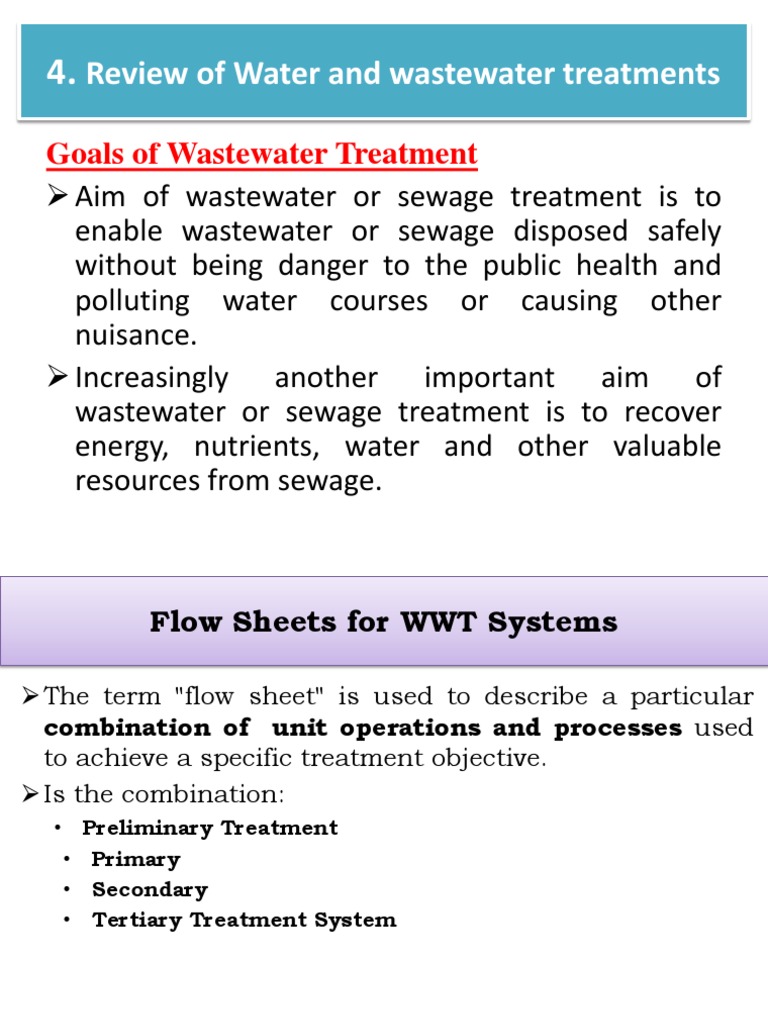 Wastewater Treatment Goals and Methods | PDF | Sewage Treatment ...
