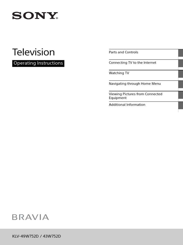 Sony TV Manual PDF Wi Fi Ac Power Plugs And Sockets