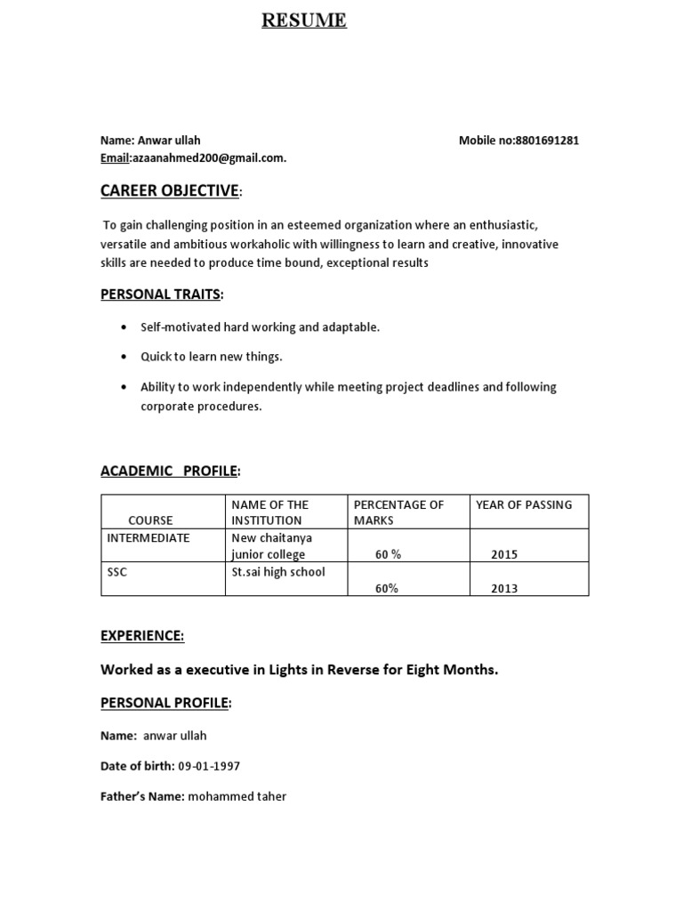 Anwar Resume PDF | PDF