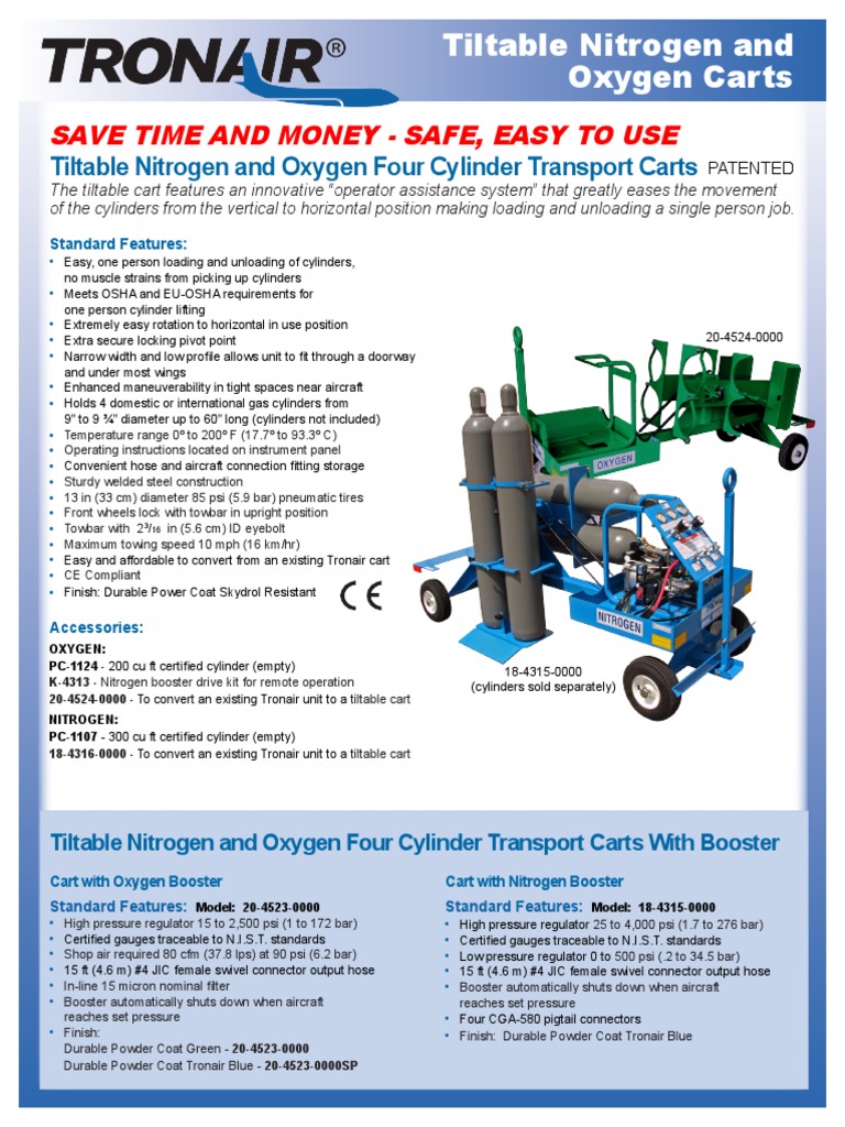 Tiltable Nitrogen And Oxygen Carts Pdf Gases Vehicles