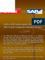 Brief On ERP System Giants ORACLE & SAP With Critical Comparison Between The Two