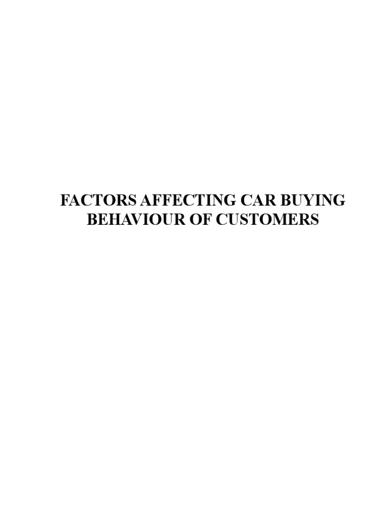 Factors Influencing Car Buying Trends | PDF | Factor Analysis ...
