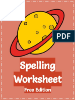 Spelling Worksheet: Free Edition