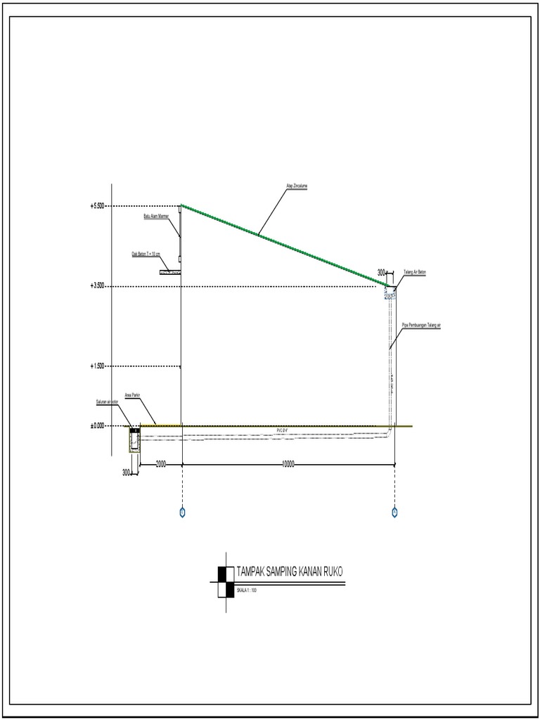 Ruko dengan Atap Zincalume dan Talang Air | PDF