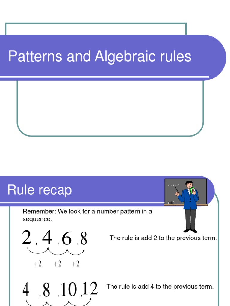 Patterns and Algebra Rules | PDF | Multiplication | Algebra