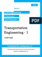 Civil-V-Transportation Engineering-Unit-1,2,3,4,5,6,7,8 PDF