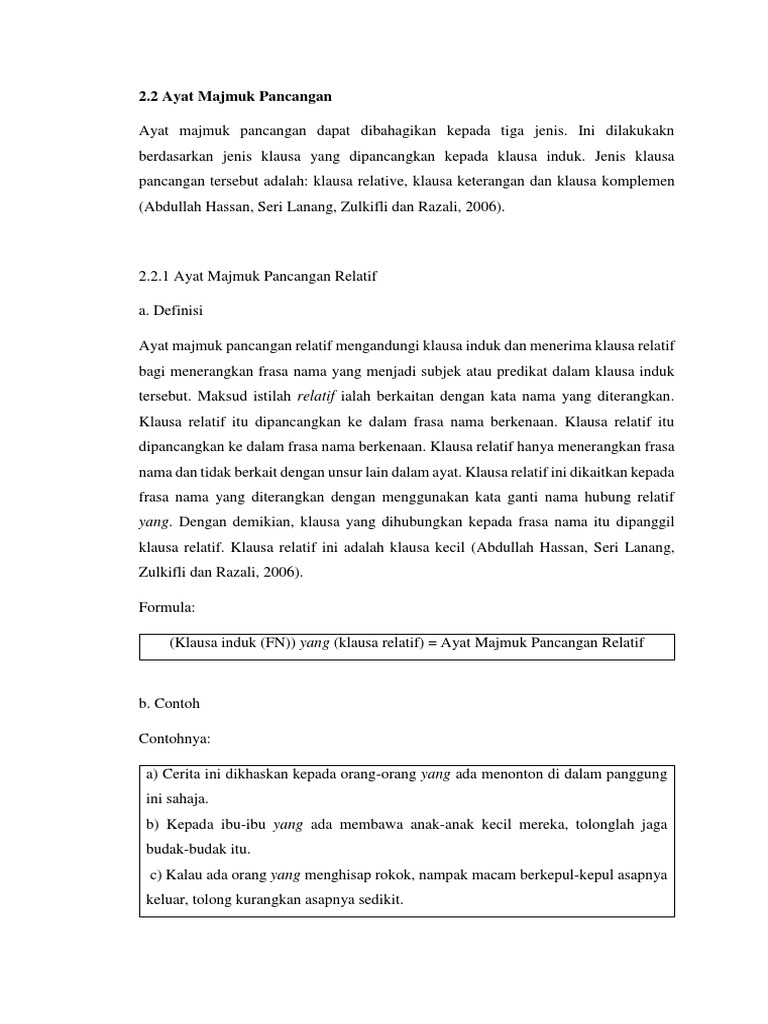 2 0 Ayat Majmuk Pancangan Pdf