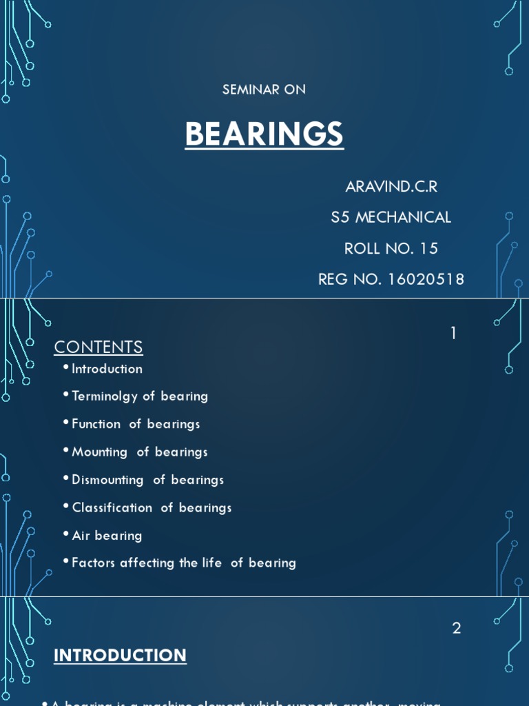Seminar PPT Bearings PDF Bearing (Mechanical) Rotation Around A