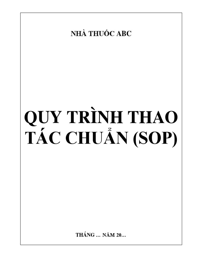 QUY TRÌNH THAO TÁC CHUẨN | PDF - Scribd