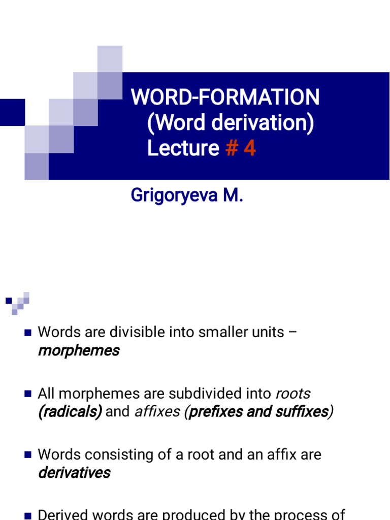 English Word Formation and Derivation | PDF | Part Of Speech | Word