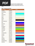 Roblox Color Codes - HTML Color Codes | PDF | Grey | Color