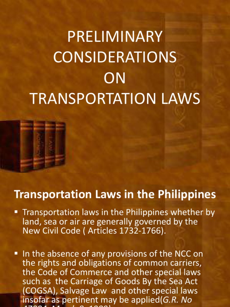 An Overview of Transportation Laws in the Philippines Rights and