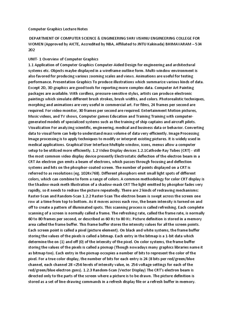 Computer Graphics Assignemnet | PDF | Cartesian Coordinate System ...