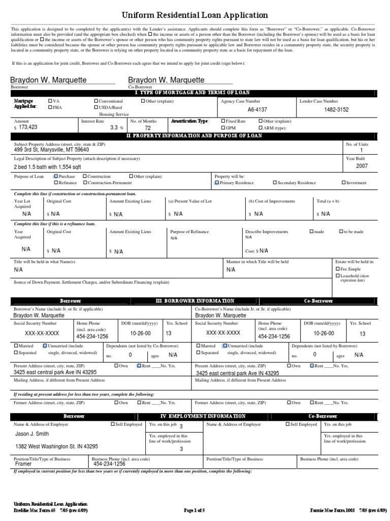 Uniform Residential Loan Application Guide | PDF | Refinancing | Loans