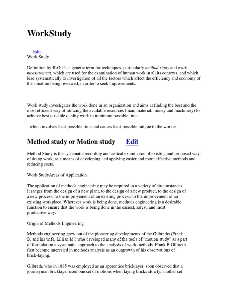 Time and Motion Study PDF