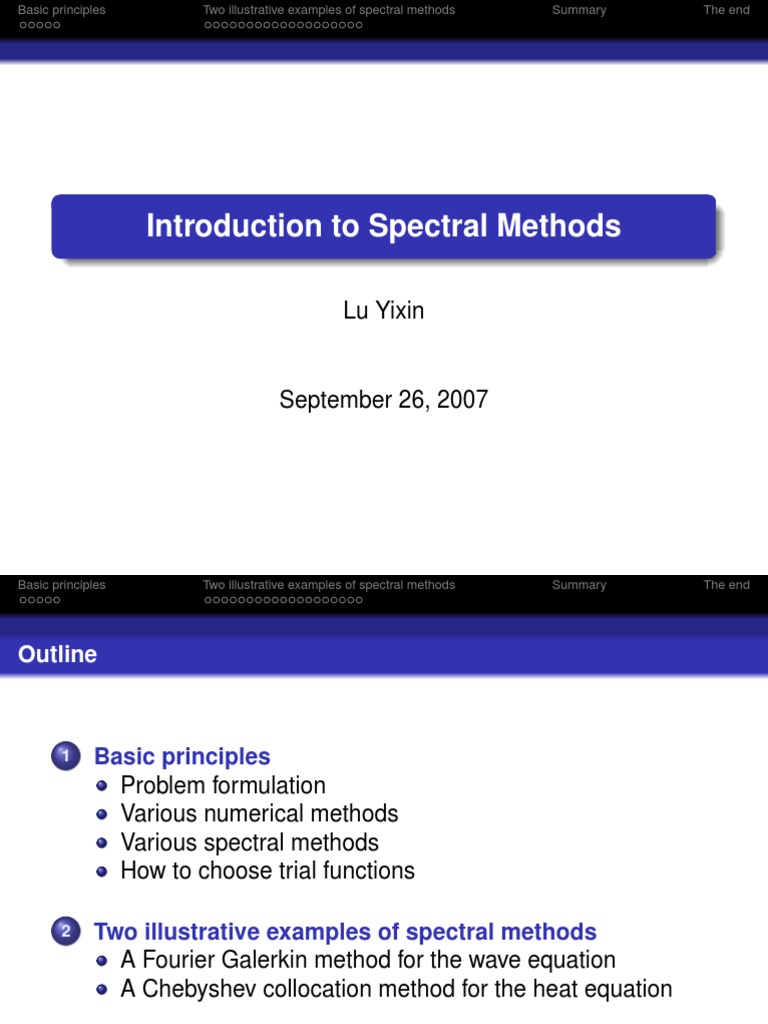 Spectral Methods Pdf Pdf Partial Differential Equation Fourier Series