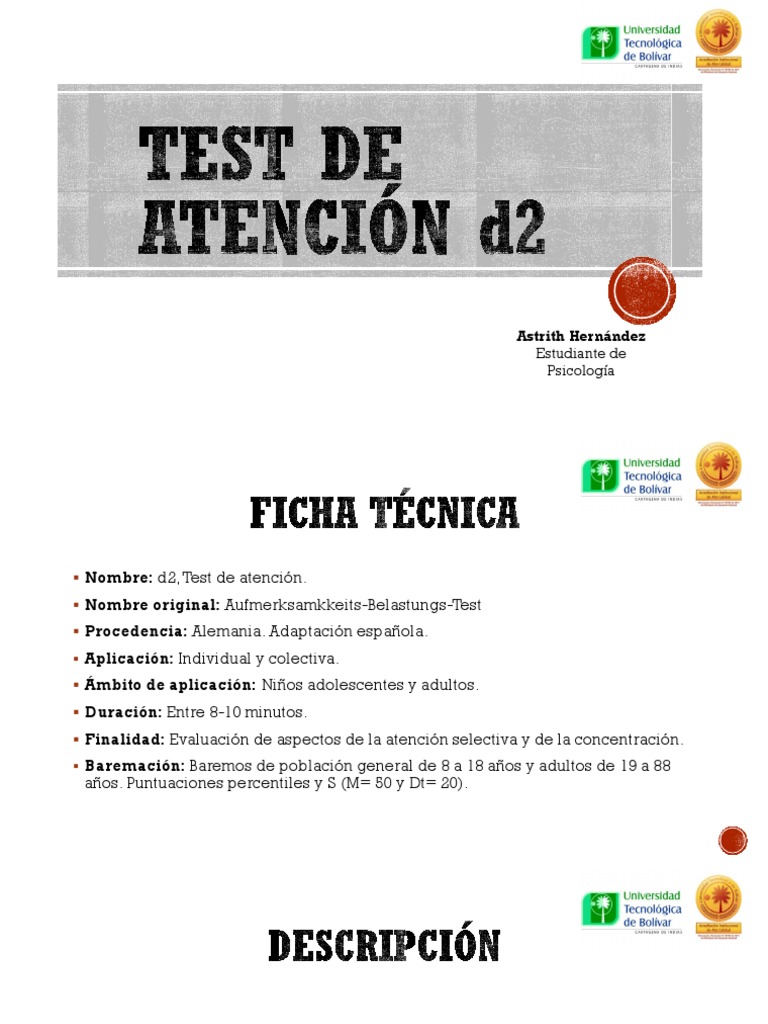 Test de Atención d2 | PDF