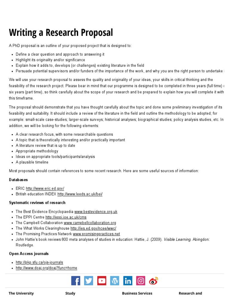 School of Education - Writing A Research Proposal - Durham University ...