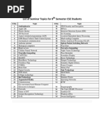 List of Seminar Topics For 8 Semester CSE Students: SL No. Topic SL No. Topic