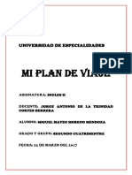 Plan de Viaje Ingles