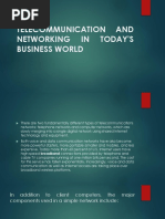 Telecommunication AND Networking IN Today'S Business World